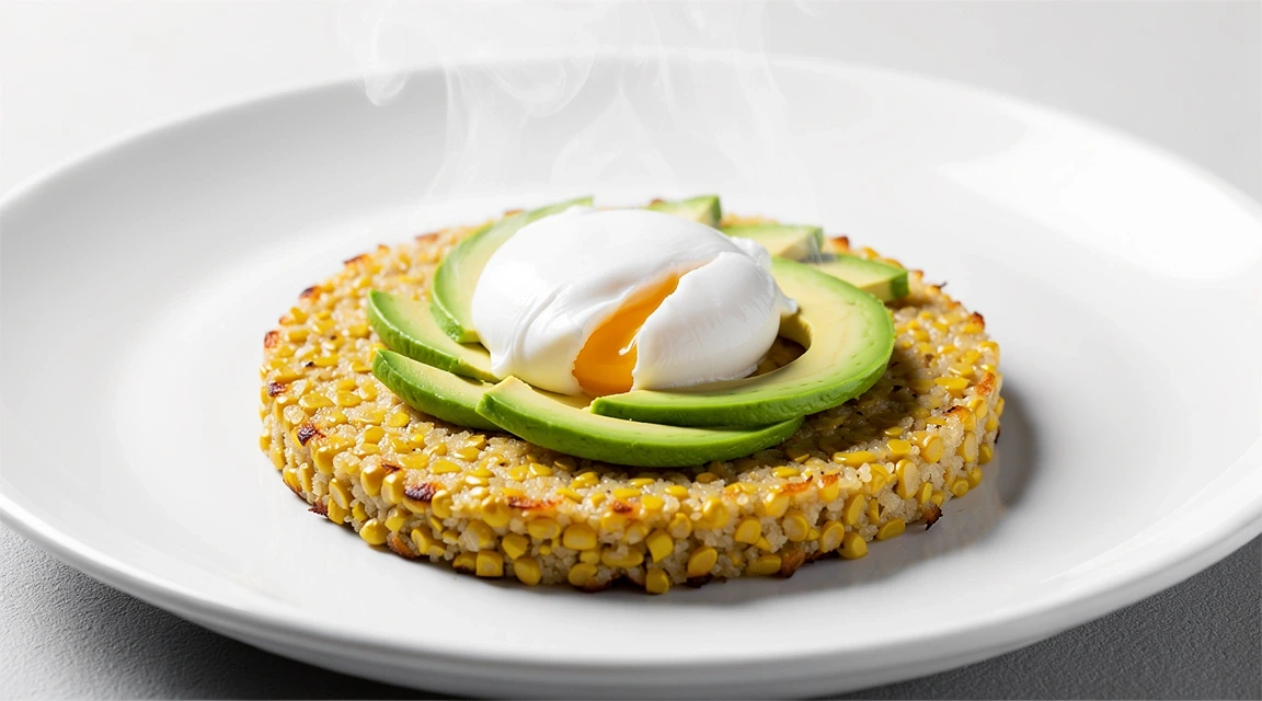 Arepa de maíz pelao con aguacate